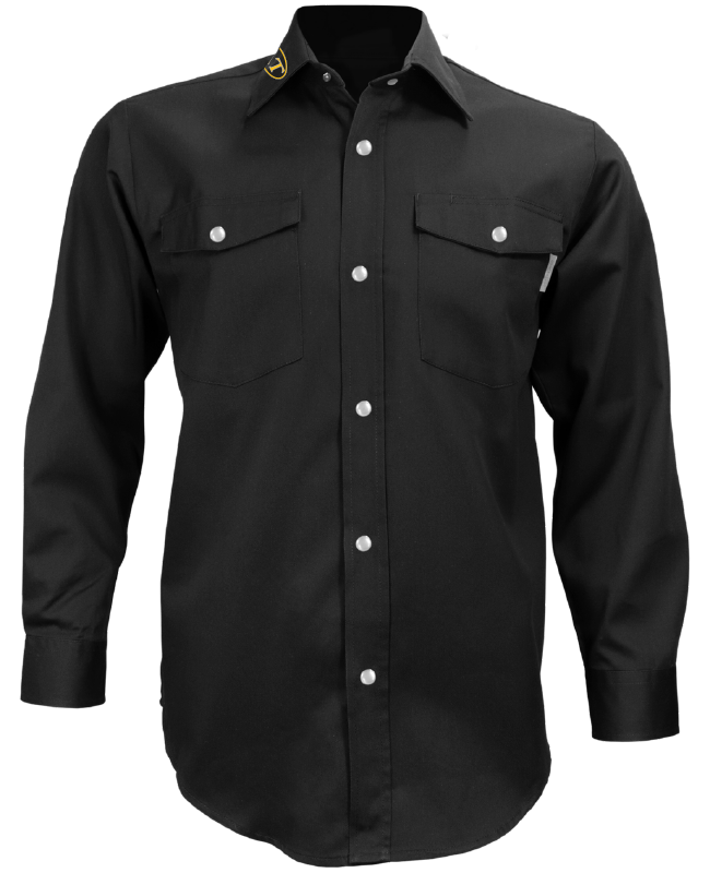 PRODUITS MÉTALLIQUES AT - 625S Chemise travail boutons pressions homme (NOIR) - BR. 10208-2 (Z)